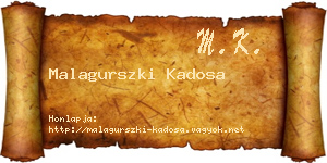 Malagurszki Kadosa névjegykártya
